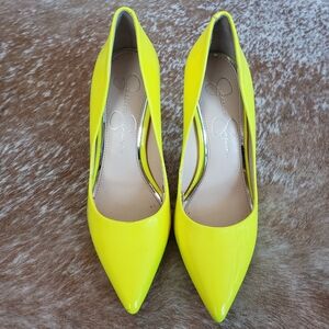 Bright yellow pumps